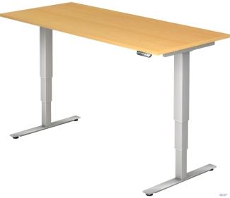 Sitz-Steh-Schreibtisch elektrisch XDSM19 180x80cm Buche Gestellfarbe: Silber