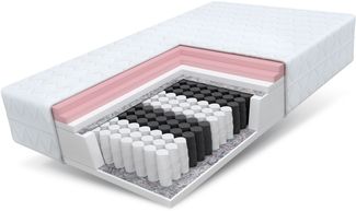 Matratze 90x200 Visco Taschenfederkern 7 Zonen MEMORY DUO 27cm Komfort H2 H3