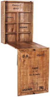 Klapptisch mit 2 Hockern RUSTIC Mangoholz 60 x 25 x 80 cm