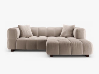 Micadoni Ecksofa Puma 3-Sitzer Rechts Samt Beige