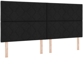 vidaXL Boxspringbett mit Matratze Schwarz 200x200 cm Stoff 3339492
