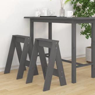 vidaXL Hocker 2 Stk. Grau 40x40x60 cm Massivholz Kiefer 823666