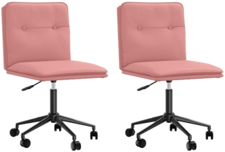 vidaXL Esszimmerstühle 2 Stk. Rosa Kunstleder 3315426
