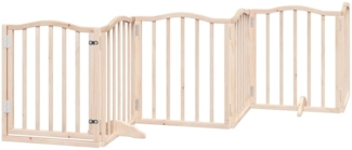 vidaXL 6-tlg. Hundetor mit Tür Faltbar 300 cm Pappelholz 352205