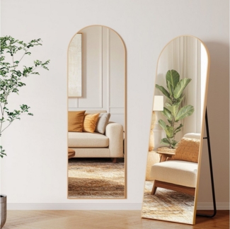 TLGREEN Ganzkörperspiegel 150 x 50 cm, gewölbter Standspiegel mitAluminiumrahmen, (Stand- oder Wandspiegel), für Wohnzimmer, Schlafzimmer, Eingangsbereich