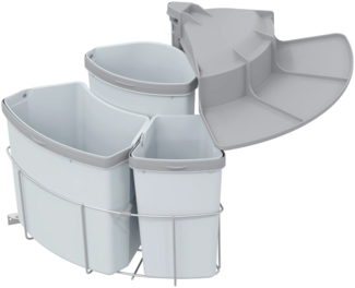 Abfallcenter Nr. 720362 Schwenkeimer 19, 12 und 9 Liter grau