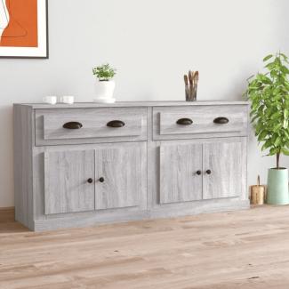 vidaXL Sideboards 2 Stk. Grau Sonoma Holzwerkstoff