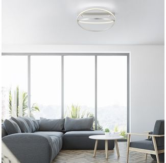 Paul Neuhaus 6739-55 Q-BELUGA LED Deckenleuchte stahlfarben Smart Home