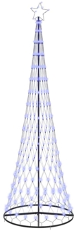 vidaXL LED Weihnachtsbaum Blau 100,5 x 100,5 x 302,5 cm Metall 42018789