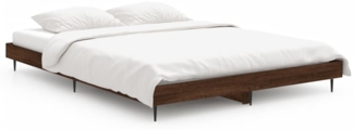 vidaXL Bettgestell Braun Eichen-Optik 135x190 cm Holzwerkstoff 832292
