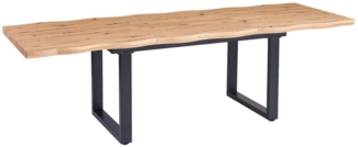 Loreno® Baumkantentisch Swan_U, Baumkante, ausziehbar, Metallgestell U-oder X-Form