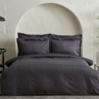 Karaca Bettwäsche Karaca Home Uniq 100% Baumwolle Sateen Doppel Bettbezug Set Anthrazit