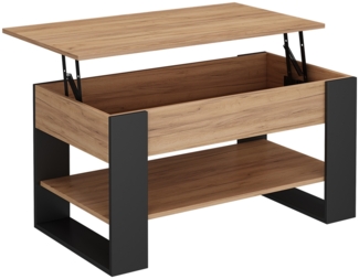 Vicco Couchtisch Eiche/Anthrazit 92x51 cm mit Liftfunktion, Lifto