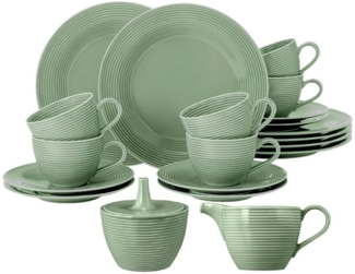 Seltmann Weiden Kaffeeservice Seltmann Weiden Beat Salbeigrün Kaffeeservice 20-tlg, 6 Personen, Porzellan
