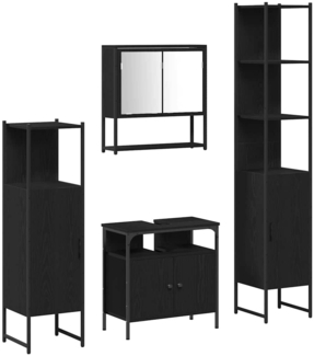 vidaXL Badezimmermöbel Set 4 pcs Schwarze Eiche 33 x 33 x 185.5 cm 3334408