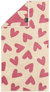 Cawö Duschtuch Badetuch 70x140 cm Heart Beats beere Herzen rosa 6275-32