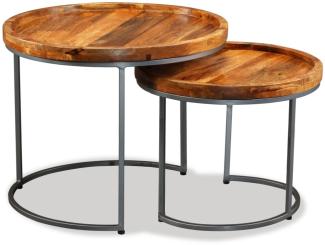 vidaXL Beistelltisch-Set 2 Stk. Mangoholz Massiv 244585