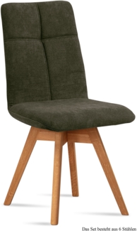 Esszimmerstuhl drehbar (6er-Set) Dorea 47 x 92 x 60 Eiche geölt/Khaki