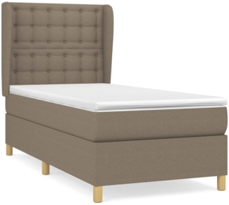 vidaXL Boxspringbett mit Matratze Taupe 100x200 cm Stoff 3128825