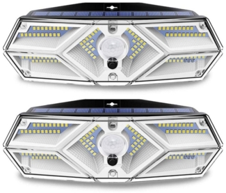 Rosnek LED Gartenleuchte Solar, Bewegungsmelder, wasserdicht, für Terrasse Garten Veranda, Warmweiss, Weiß, 3 Betriebsmodi, Rasen Hinterhof Garage Deko