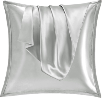 Satin Kissenbezug 80x80 2er Set Silky für Curly Haar Light Gray