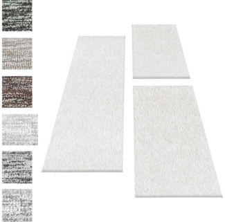 Carpettex Kurzflor-Bettumrandung Unicolor - Einfarbig, Höhe 7 mm, (Bett-Set, 3-tlg, Bettvorlage), Schlafzimmer Teppich Bettumrandung Läufer Set 3 teilig