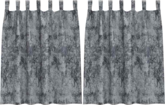 vidaXL Samtvorhänge mit Vorhängen 2 pcs Silber Grau 140 x 140 cm Samt 4107718