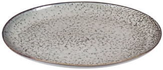 Broste Copenhagen Servierplatte NORDIC SEA Platte oval 26,5x35,5 cm, Steingut mit reaktiver Glasur, (Platten), Nordic Sea Platte oval