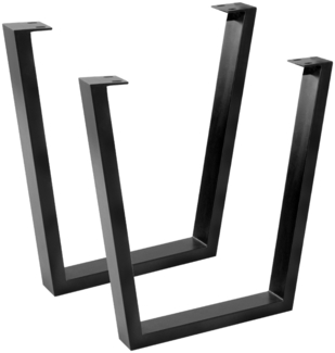 Tischgestell 2er Set Roheisen lackiert Kufengestell Industrial-Design schwarz V-Form 528666