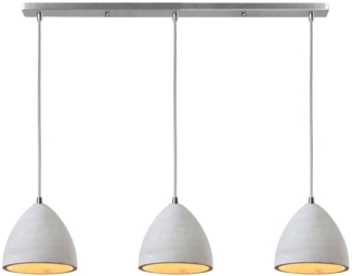 Hängelampe 76 x 15 x 125 cm Metall 3 Flammig mit Lampenschirmen aus Beton