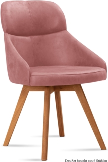 Esszimmerstuhl (6er-Set) Donna 52 x 82 x 63 Eiche geölt/Rosewood