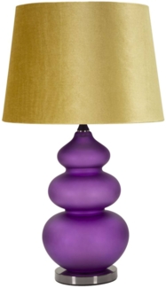 Dmora Tischlampe Genovesi, Schreibtischleuchte, Büroleuchte, Arbeitslampe, 40x40 h70 cm, Lila und Gelb