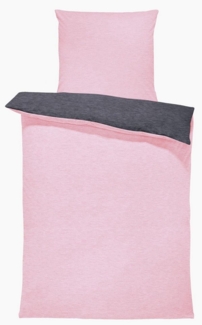 One Home Bettwäsche Wende Melange, Flanell, 2 teilig, meliert, Baumwolle kuschelig warm weich Biber Winter