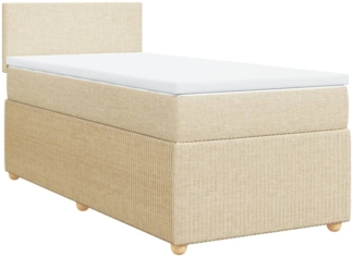 vidaXL Boxspringbett mit Matratze Creme 100x200 cm Stoff 3287365
