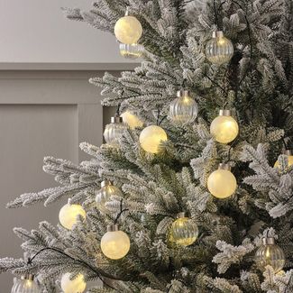 Lights4fun LED-Lichterkette 25er LED Lichterkette Weihnachtsbaumkugeln warmweiß
