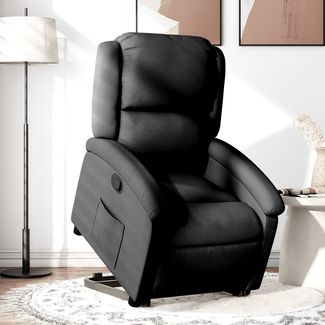 Relaxsessel, Fernsehsessel, Schlafsessel mit Aufstehhilfe Schwarz Stoff
