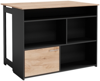 Bartisch Dominic Goldkraft Eiche 116 x 37 cm 4x offene Fächer und 1x Tür Vicco