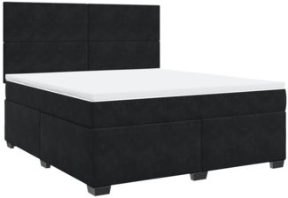 vidaXL Boxspringbett mit Matratze Schwarz 180x200 cm Samt 3290974