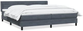 vidaXL Boxspringbett mit Matratze Dunkelgrau 200x210 cm Samt 3318214