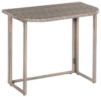 Hertie Garten Balkontisch, Klapptisch, 90 x 50 x 75 cm, Polyrattan grau