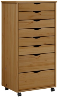 vidaXL Rollschrank mit Schubladen MOSS Honigbraun Massivholz Kiefer 355897