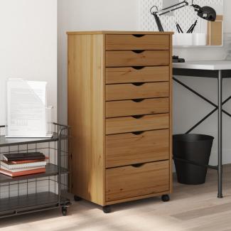 vidaXL Rollschrank mit Schubladen MOSS Honigbraun Massivholz Kiefer 355897