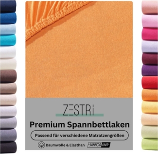 Zestri Spannbettlaken für Boxspringbetten & Wasserbetten 140x200 160x200 180x200 200x200, Gummizug: rundum, bis 40cm Steghöhe, Baumwolle mit Elasthan, Bettlaken Laken