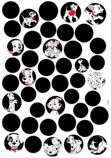 Komar Wandtattoo 101 Dalmatiner Dots - Größe 50x70 cm (44 St), selbstklebend, Wandsticker, Kinderzimmer