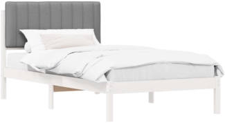 vidaXL Bettgestell mit gepolstertem Kopfteil Hellgrau 100x200 cm 878073