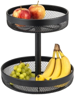 eluno Obstschale Brotkorb 2er Set, eckig, aus schwarzem Metall