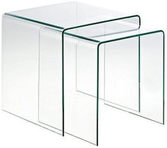 Concept GmbH Beistelltisch in Klarglas, Glas - 42 x 42 x 42 cm (BxHxT)