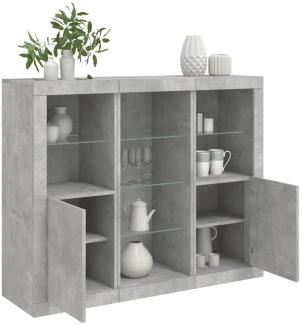 vidaXL Sideboards mit LED-Leuchten 3 Stk. Betongrau Holzwerkstoff 3209124