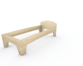 Holzbett (Fichte) "Rosi" 90x220 cm 48 cm mit Kopfteil Massivholzbett Bett