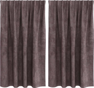 vidaXL Vorhang mit Vorhängen 2 pcs Braun 140 x 140 cm Samt 4107693